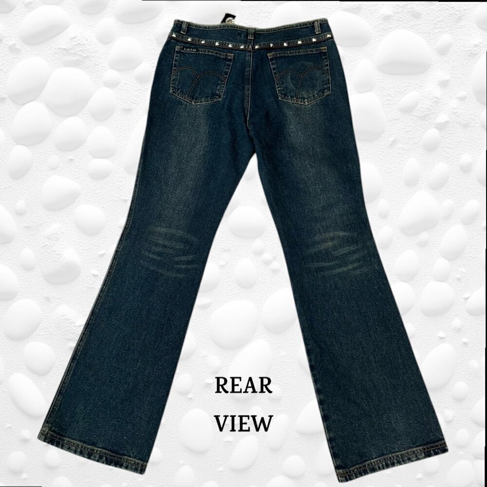 Vintage YOYO Low Waist Bootcut Studded Raw Waistband Jeans - Size 13 NWT - Picture 5 of 7